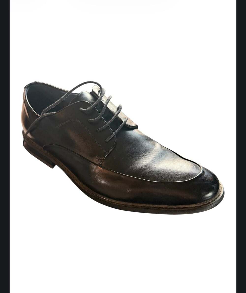 Bruno Marc Prime-1 Men's Black Leather Lace-Up Apron Toe Dress Shoes Size 13